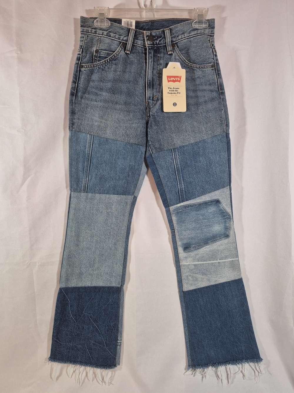 Levi's Women's 517 Patchwork Blue Denim Jeans Bootcut Cropped High- Rise NWT